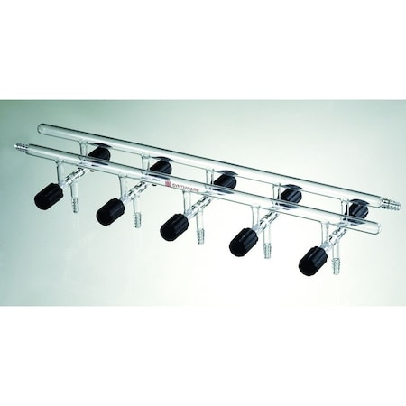 Synthware MANIFOLD, VACUUM/INERT GAS, DOUBLE, 5 PORT, 550mm, 2 HOSE. M171005